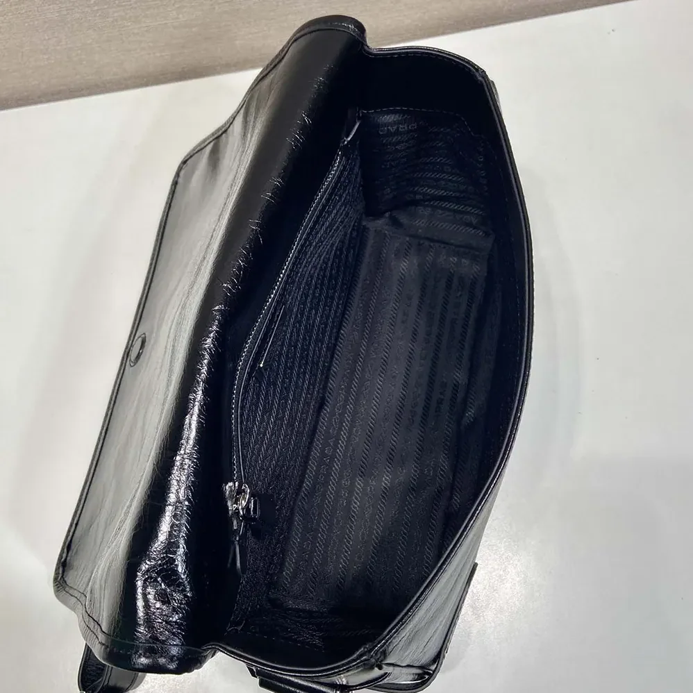 Prada Leather Shoulder Bag for Women in Black