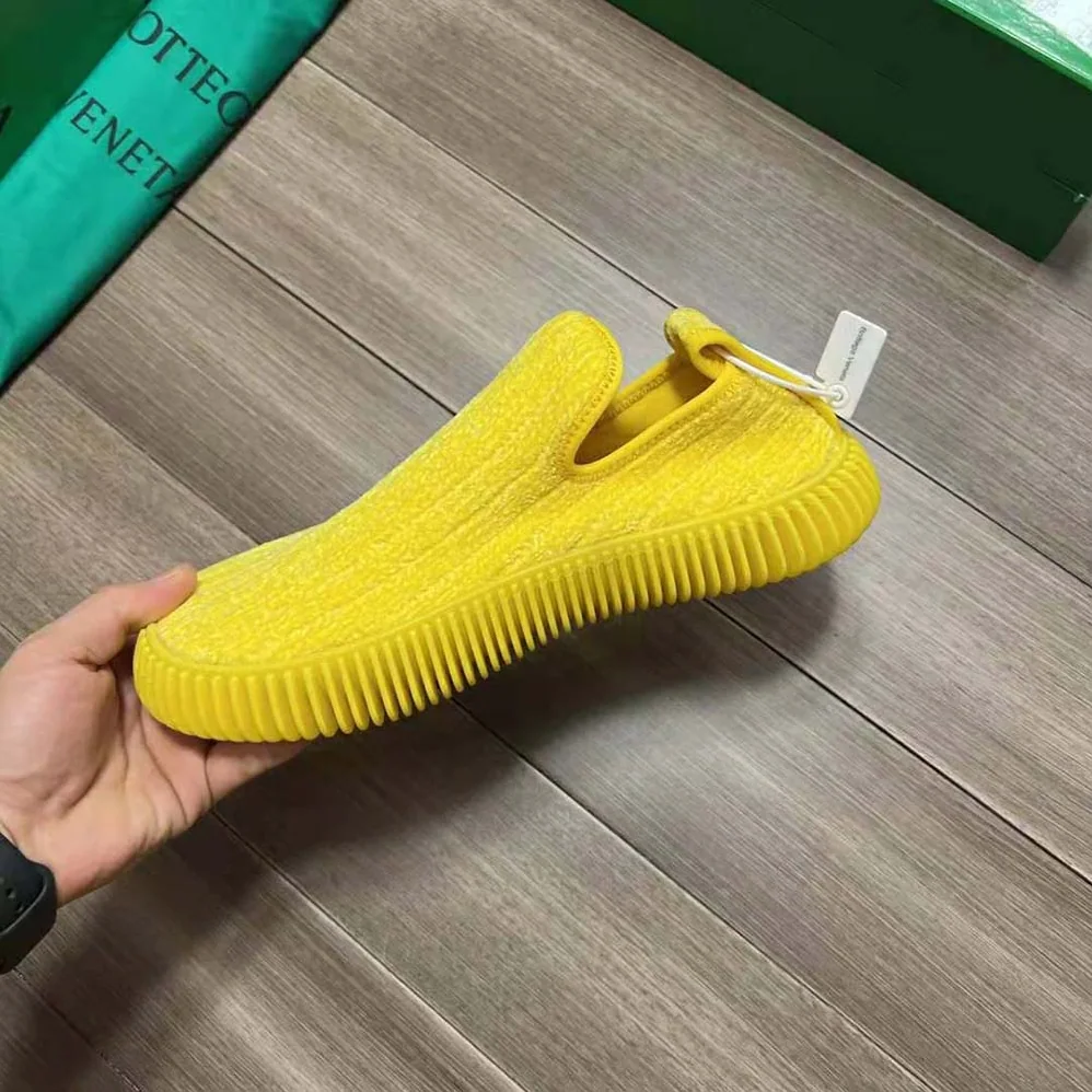 Bottega Veneta Ripple Chenille Corduroy Slip-on Sneakers for Unisex in Yellow