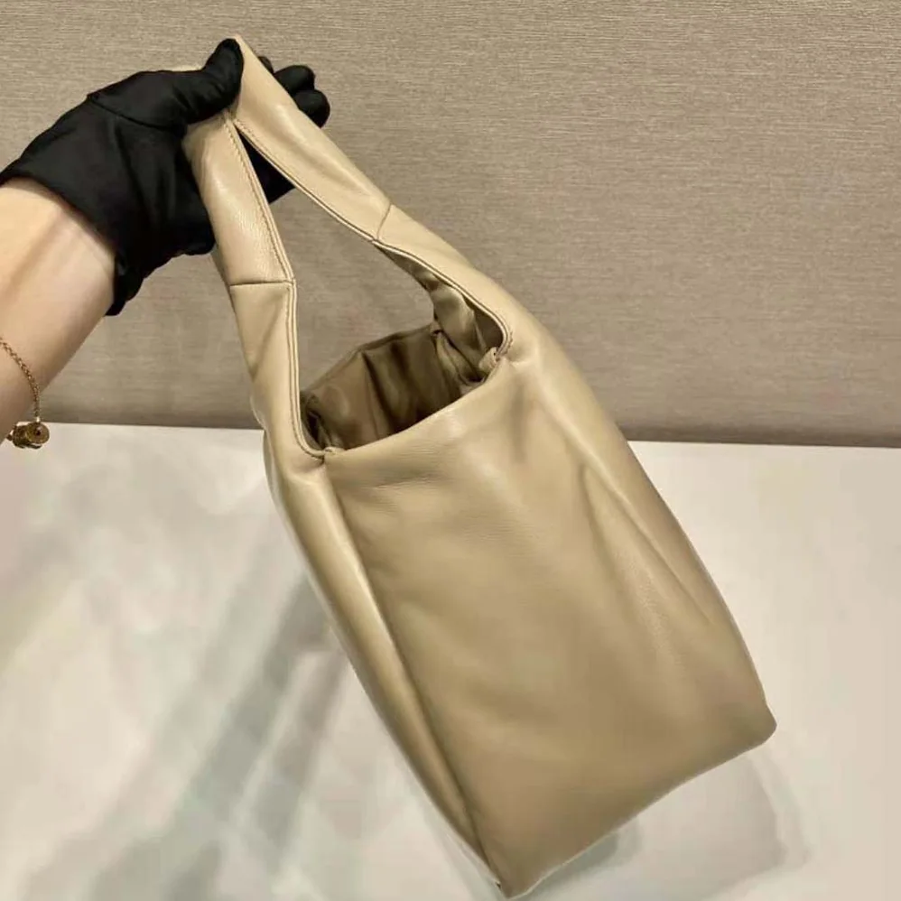 Prada Medium Padded Prada Soft Nappa Leather Bag for Women in Beige