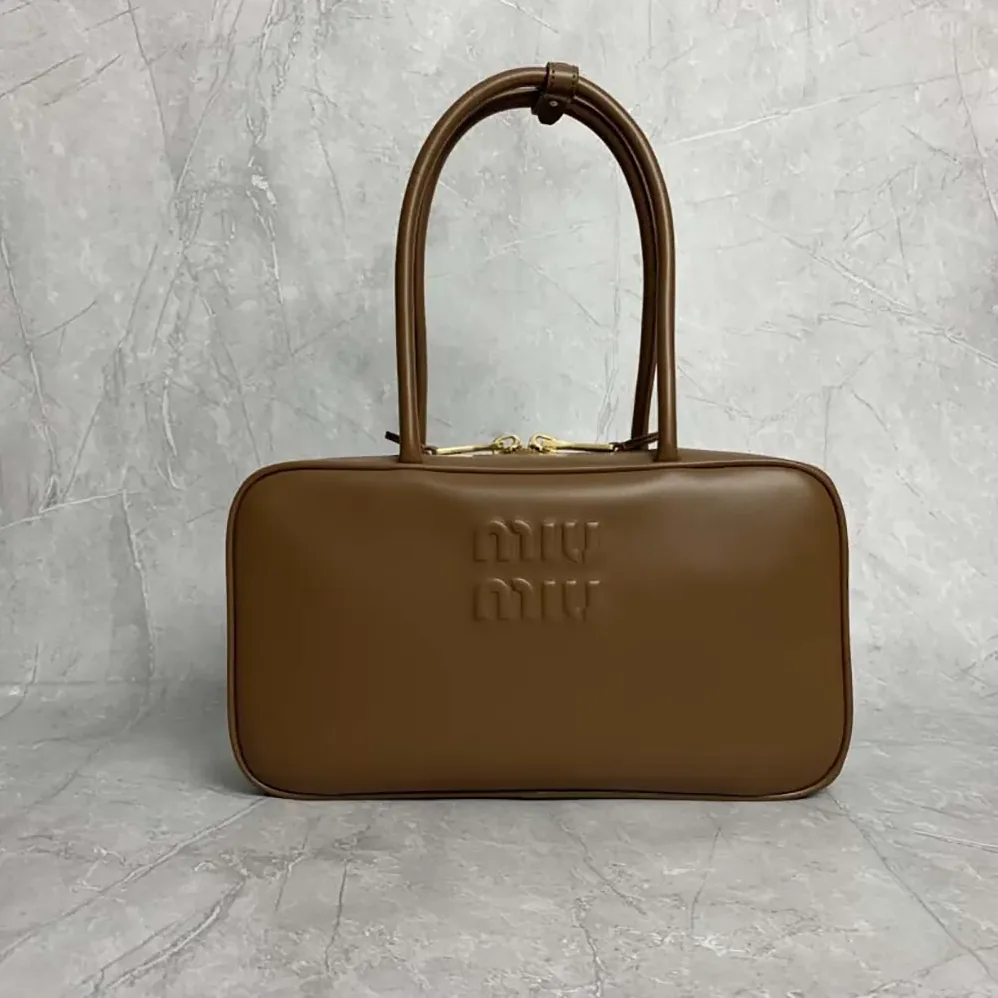 Miu Miu Beau Leather Top-handle Bag for Women in Brown
