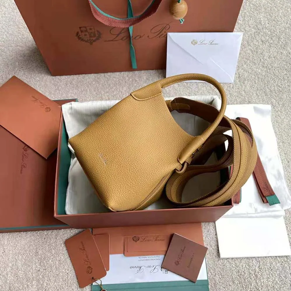 Loro Piana Micro Bale Bag in Calfskin Leather for Women in Brown Loro Piana Micro Bale Bag in Calfskin Leather for Women in Brown