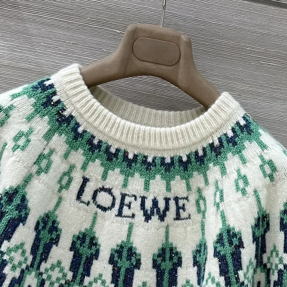 Loewe Sweater in Wool Blend for Men in White Loewe Sweater in Wool Blend for Men in White