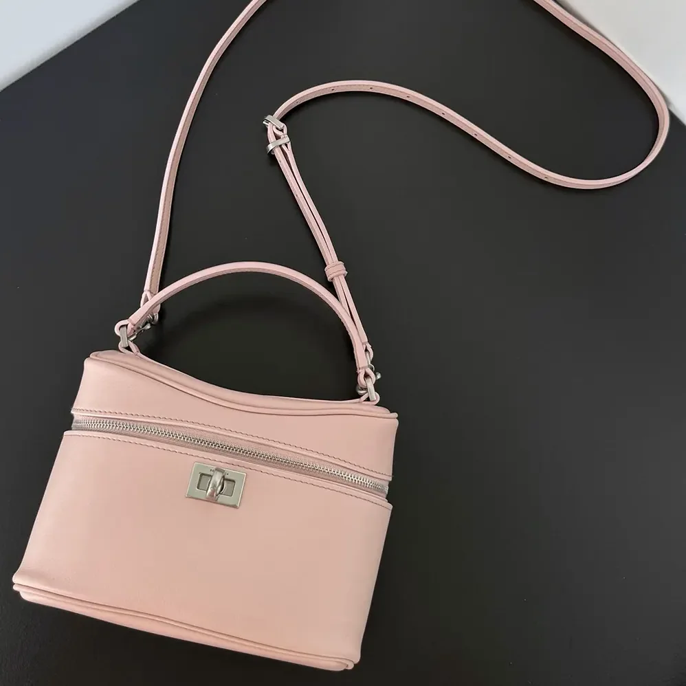 Balenciaga Rodeo Vanity In Suede Pink Smooth Calfskin for Women