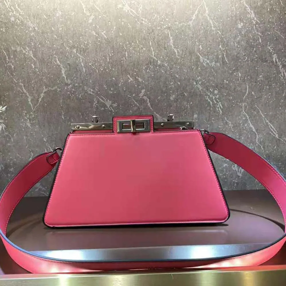 Fendi Peekaboo Cut Medium Pink Leather Bag for Women