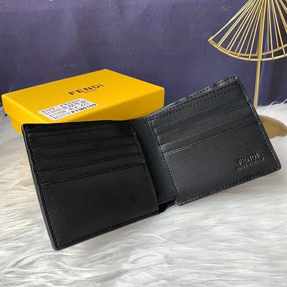 Fendi Bi-Fold Wallet in FF Motif Nappa Leather for Men