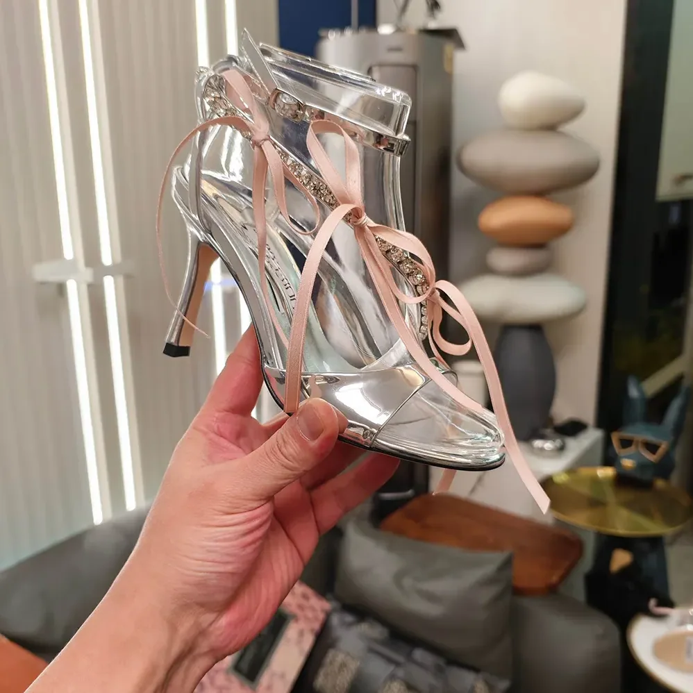 Jimmy Choo Lula 100mm Silver and Macaron Liquid Metal Leather Sandals for Women Jimmy Choo Lula 100mm Silver and Macaron Liquid Metal Leather Sandals for Women