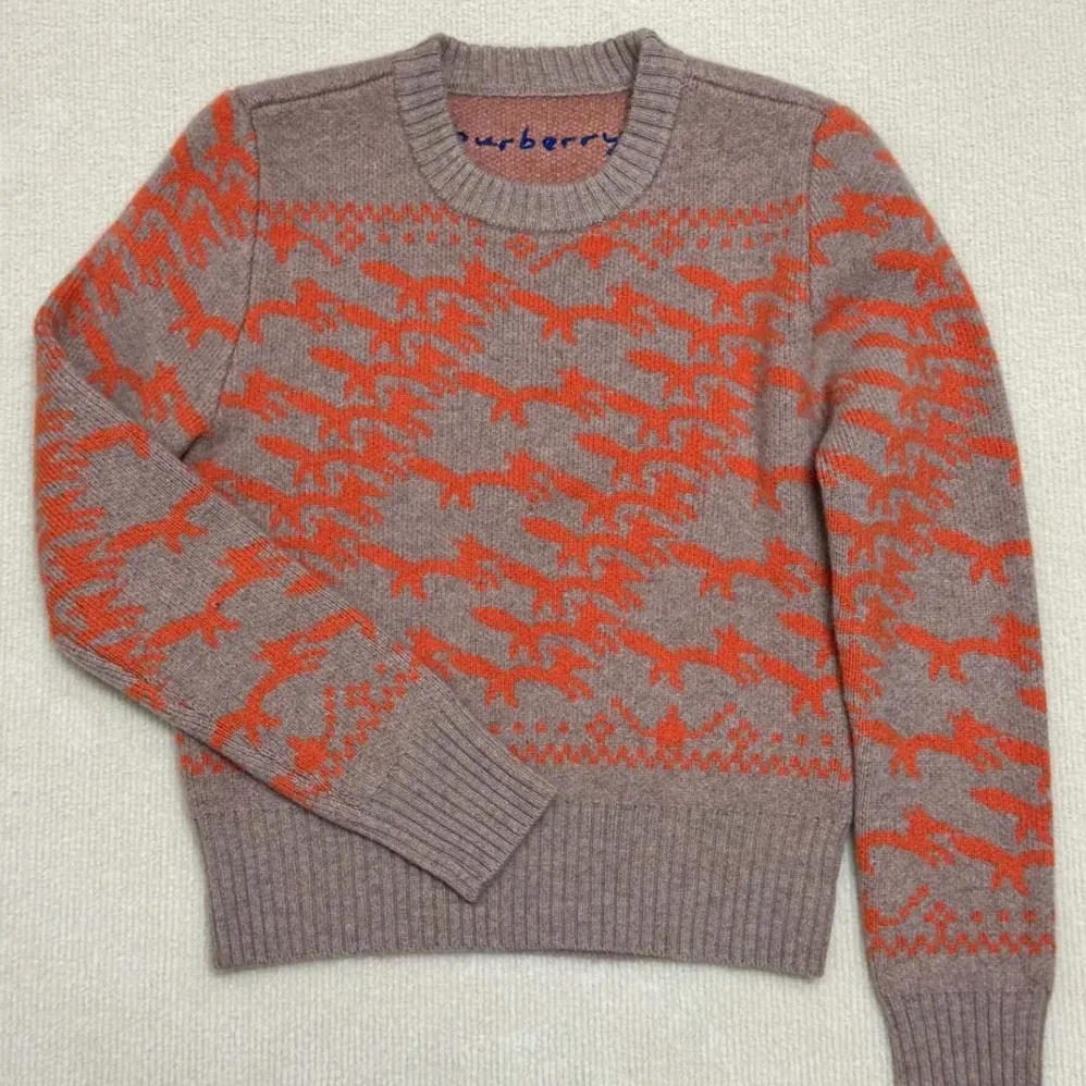 Burberry Cropped Fox Wool Sweater for Men