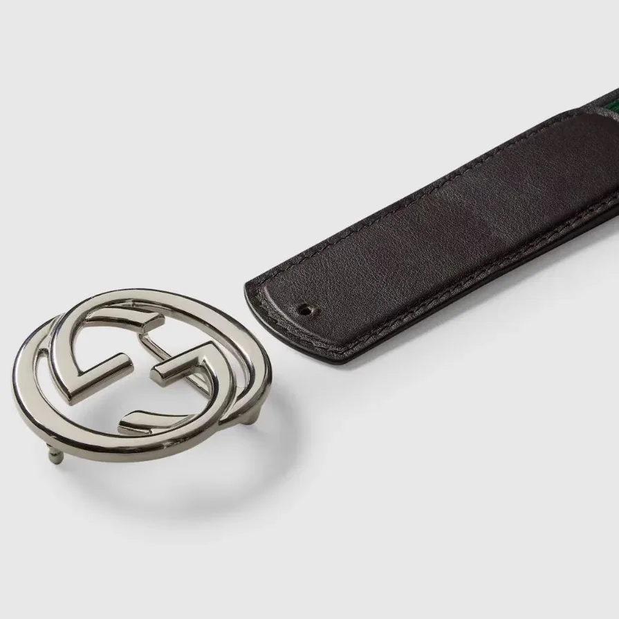 Gucci Reversible Belt With Interlocking G Buckle Green in Red Gucci Reversible Belt With Interlocking G Buckle Green in Red