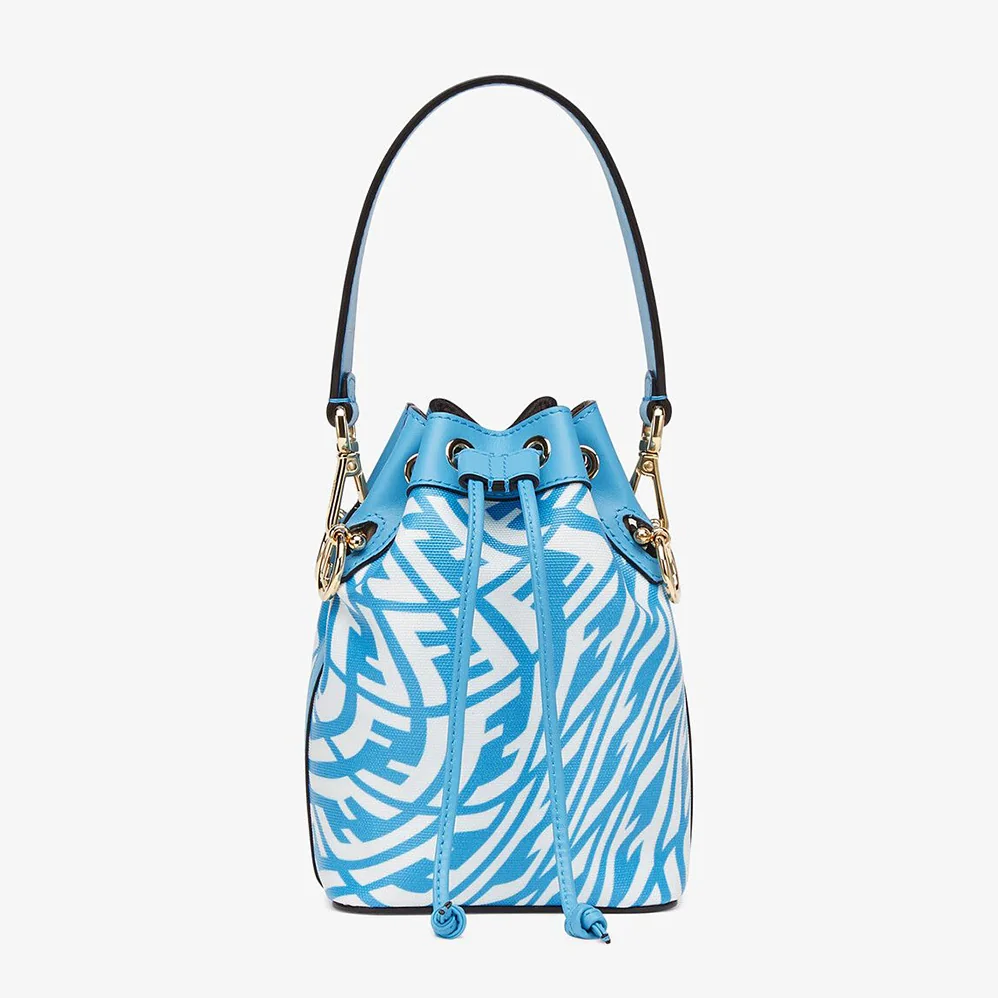Fendi Mon Tresor Glazed Canvas Mini-Bag for Women in Blue Fendi Mon Tresor Glazed Canvas Mini-Bag for Women in Blue