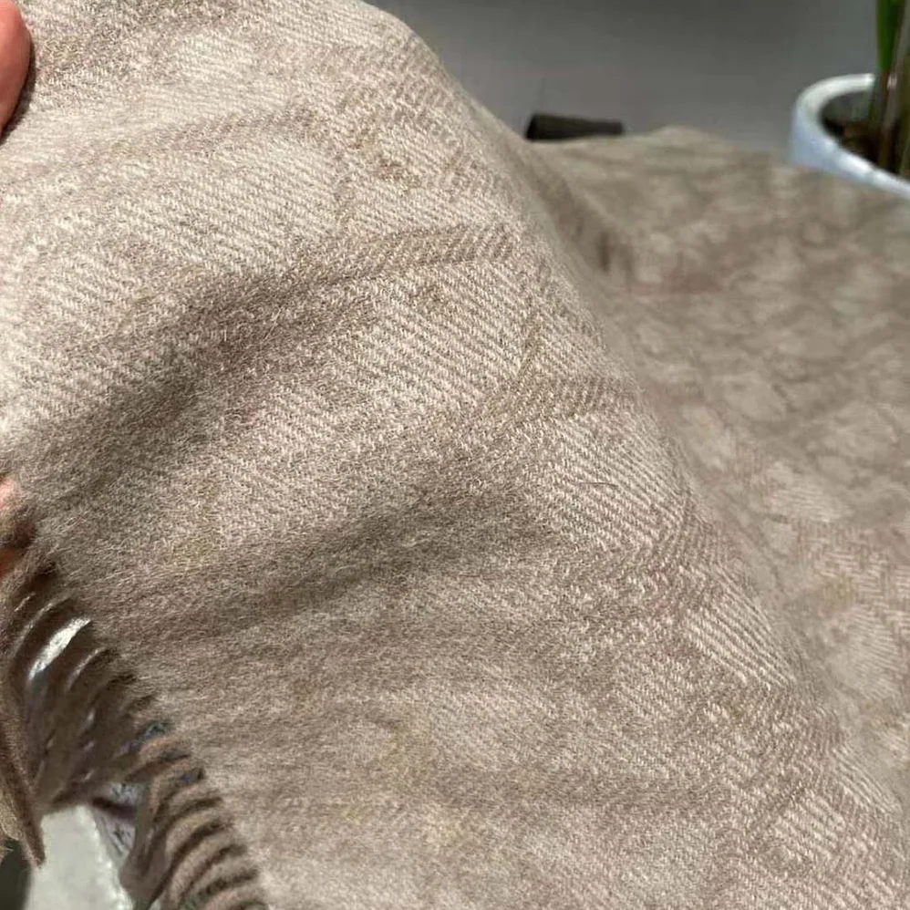 Dior Oblique Double-Sided Blanket Beige Cashmere and Wool for Men