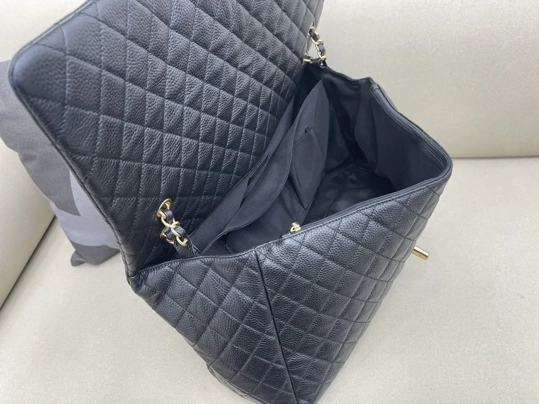 Chanel Coco Luggage Large Crossbody Bag in Black Gold Hardware