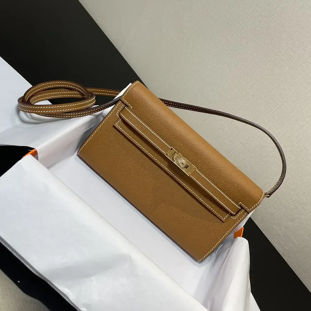 Hermes Kelly To Go in Epsom Leather for Women in Brown/Gold Hermes Kelly To Go in Epsom Leather for Women in Brown/Gold