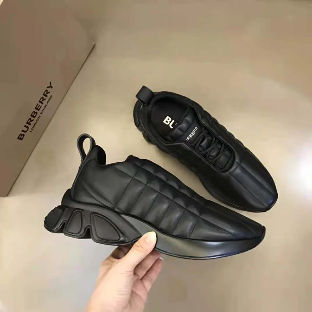 Burberry Quilted Leather Classic Sneakers for Unisex in Black Burberry Quilted Leather Classic Sneakers for Unisex in Black