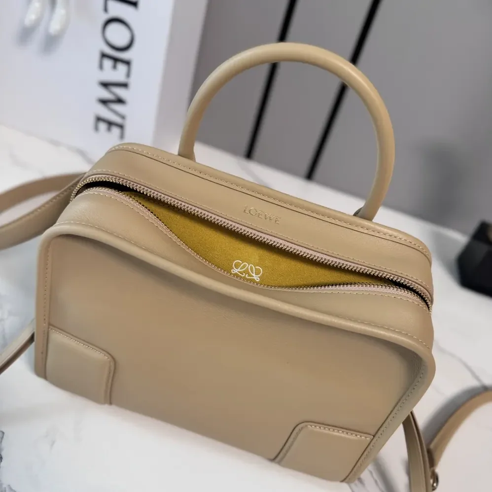 Loewe Small Amazona 180 Bag in Soft Calfskin for Women in Silk Beige