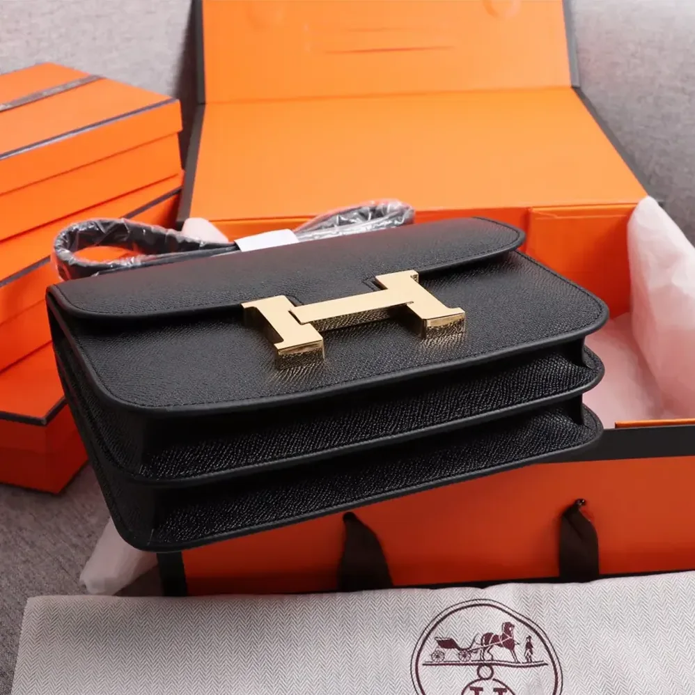 Hermes Constance 18 Bag Epsom Leather for Women in Black/Gold Hermes Constance 18 Bag Epsom Leather for Women in Black/Gold