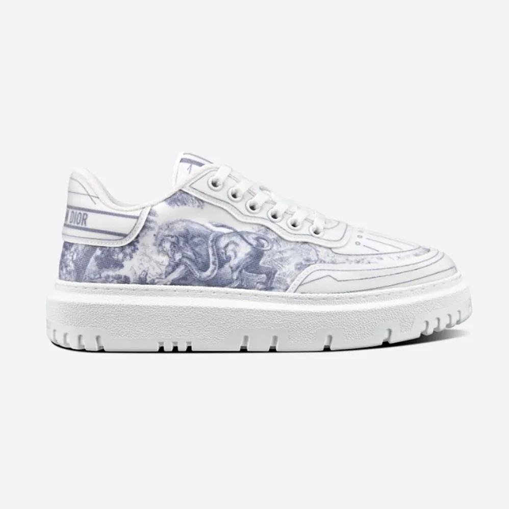 Dior Addict Sneaker French Blue Toile de Jouy Technical Fabric for Women