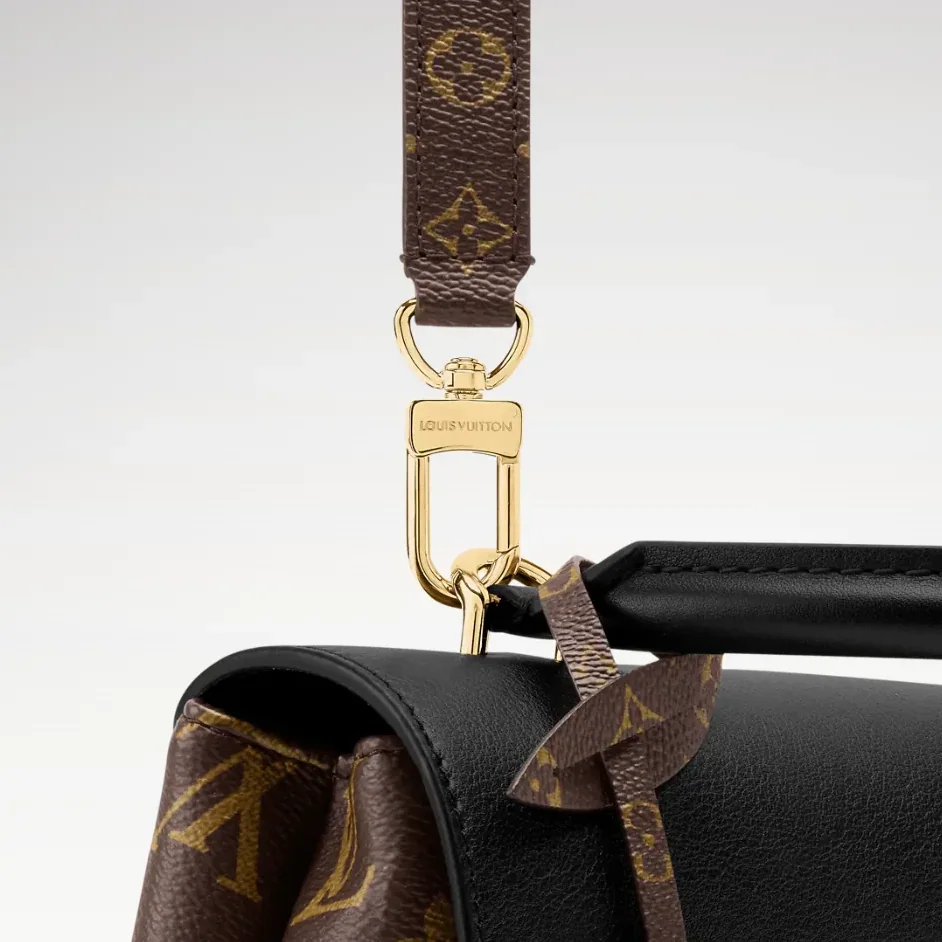 Louis Vuitton Madeleine BB Top Handle Bag in Black Monogram Gold Hardware