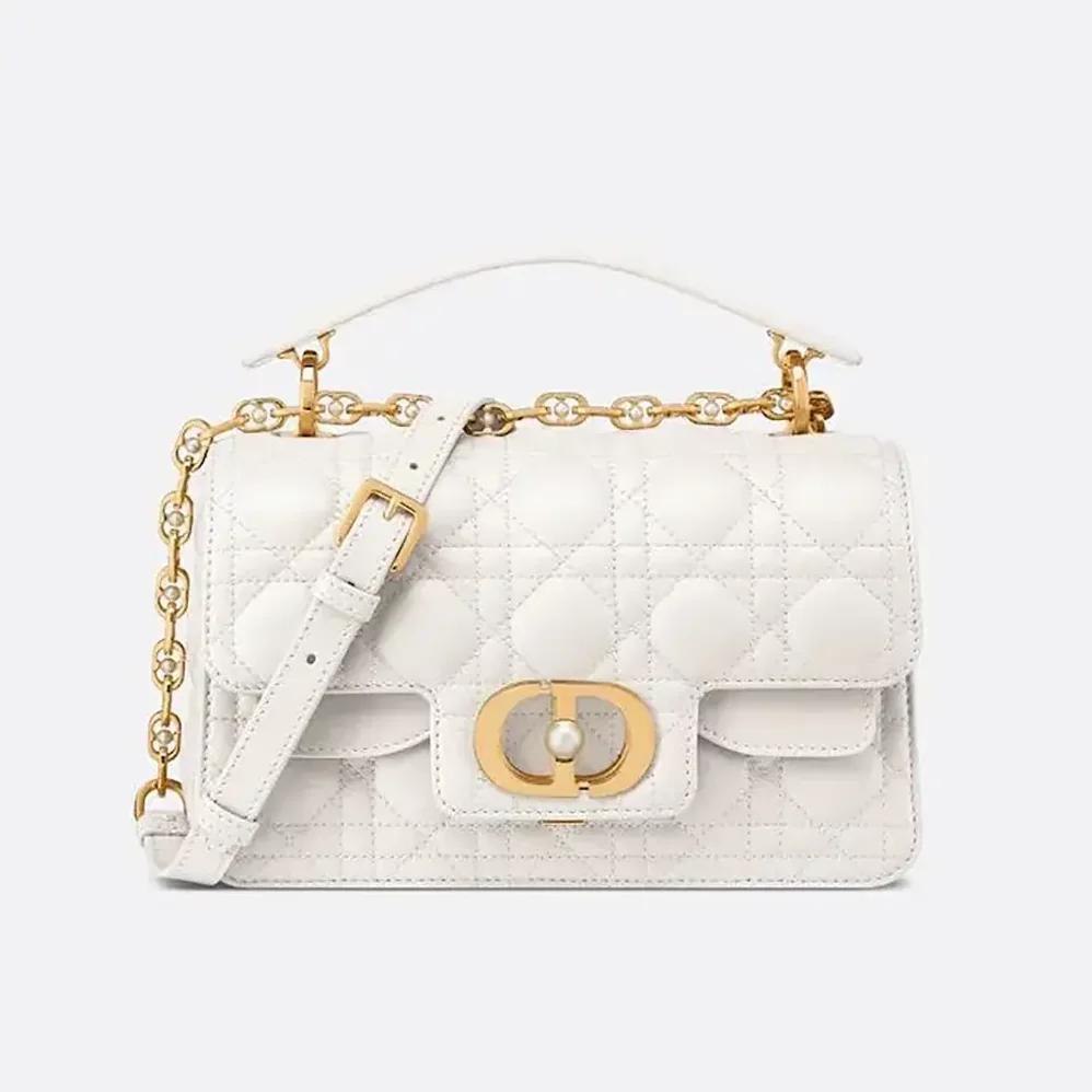 Dior Small Dior Jolie Top Handle Bag Latte Cannage Calfskin for Women