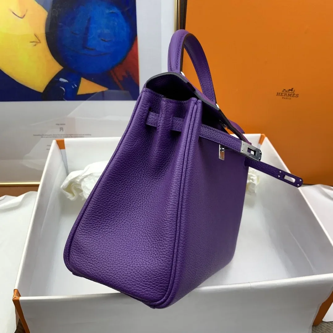 Hermes Kelly 25 Retourne Togo Purple Bag