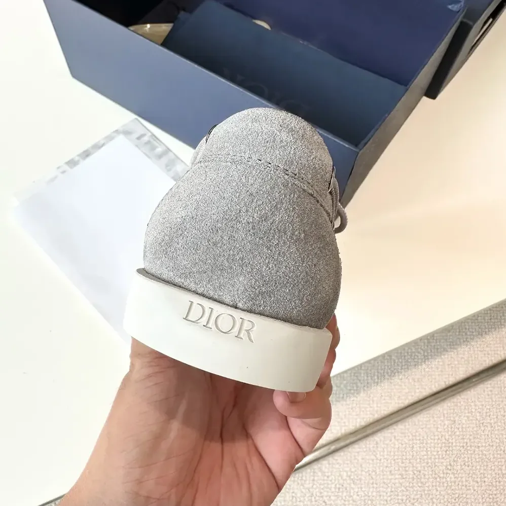 Dior Granville Boat Shoe Dior Gray Suede and Dior Oblique Jacquard for Men Dior Granville Boat Shoe Dior Gray Suede and Dior Oblique Jacquard for Men