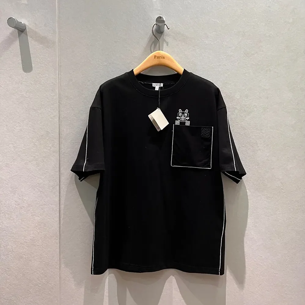 Loewe Regular Fit T-Shirt in Cotton for Men in Black Loewe Regular Fit T-Shirt in Cotton for Men in Black