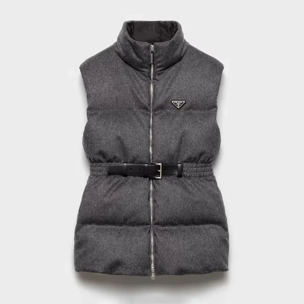 Prada Loden Down Vest for Women in Grey