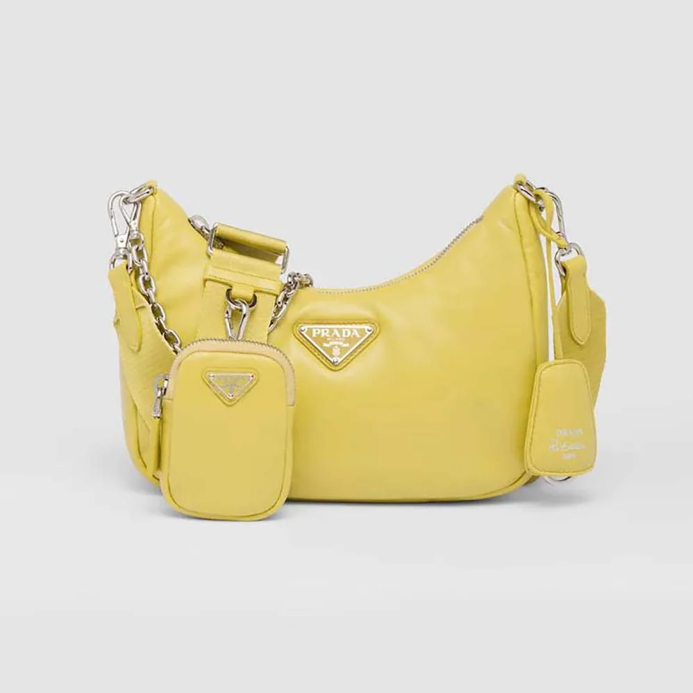 Prada Padded Nappa-Leather Prada Re-Edition 2005 Shoulder Bag for Women in Yellow