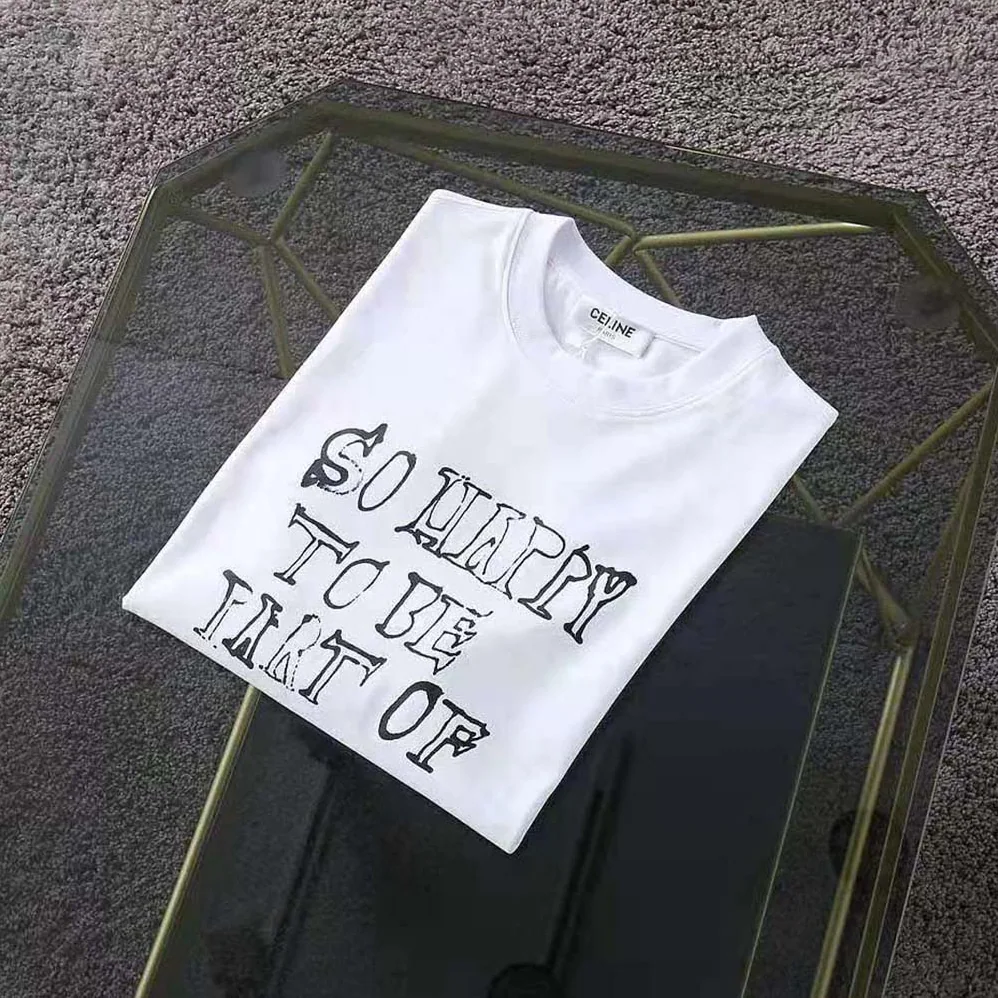Celine T-shirt in Cotton Jersey with Artist Print for Women in White Celine T-shirt in Cotton Jersey with Artist Print for Women in White