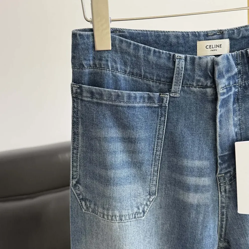 Celine Flare Jeans 002 in Lightweight Cotton Denim for Women