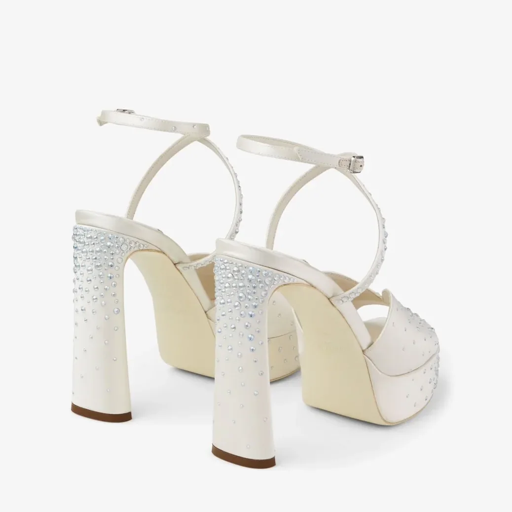 Jimmy Choo Karli Platform 125 Ivory/Crystal KARLIPF125BRZ Jimmy Choo Karli Platform 125 Ivory/Crystal KARLIPF125BRZ