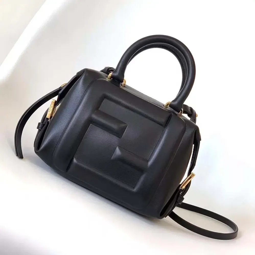 Fendi Nappa FF Mini Cube Bag for Women in Black
