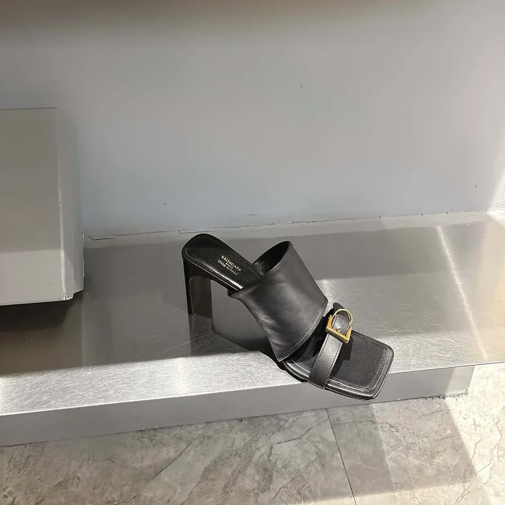 Balenciaga Bel Air 80mm Sandal in Black Smooth Calfskin for Women Balenciaga Bel Air 80mm Sandal in Black Smooth Calfskin for Women