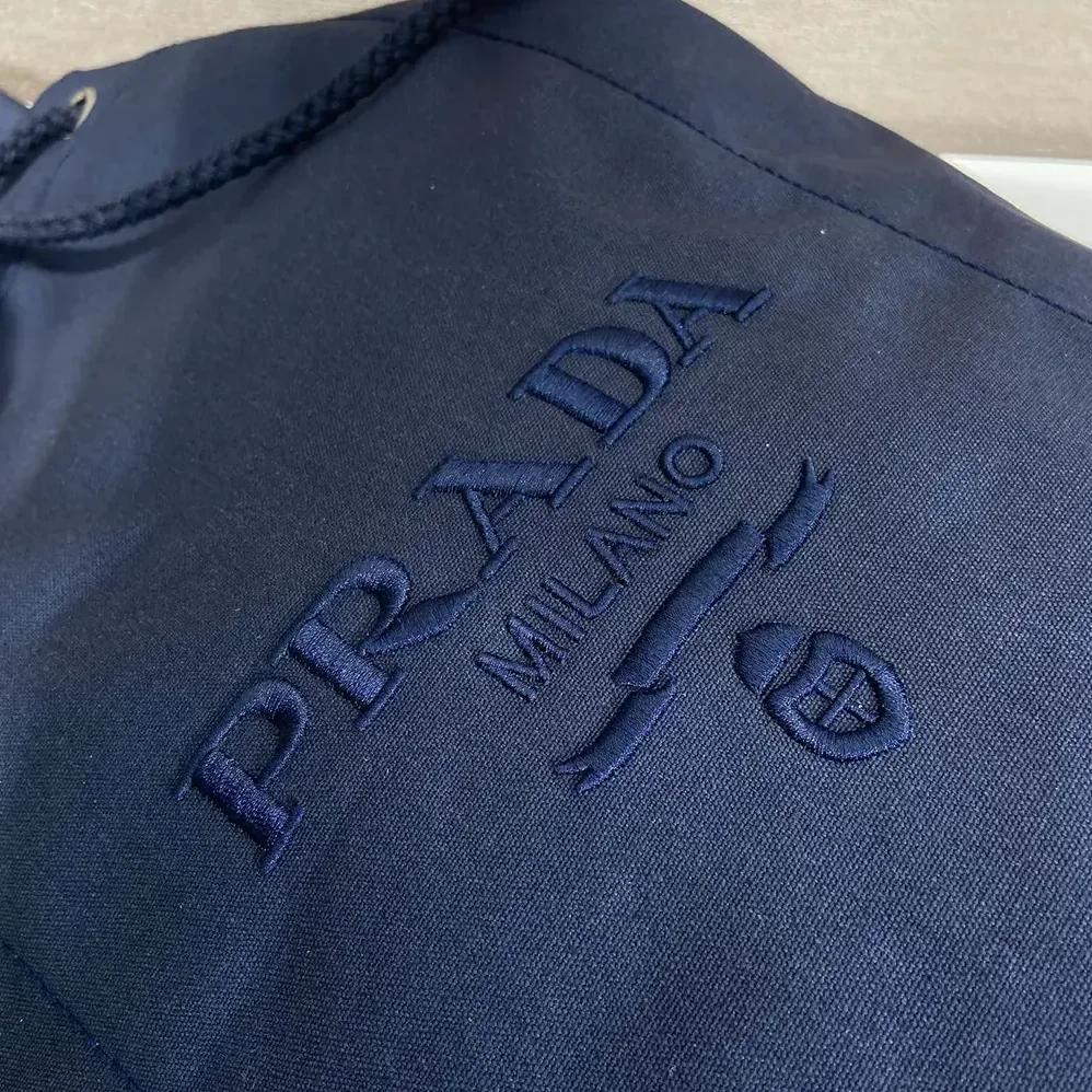 Prada Canvas Drawstring Duffle Bag for Unisex in Navy