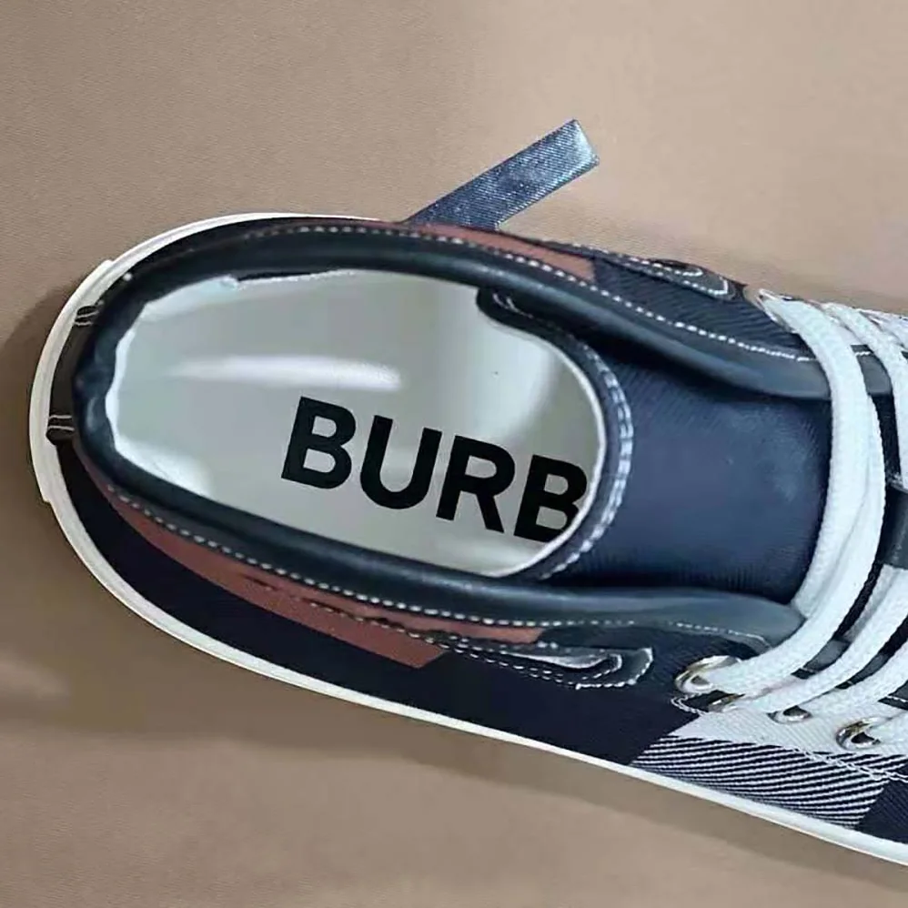 Burberry Porthole Detail Check Print Leather High for Men in top Sneakers Burberry Porthole Detail Check Print Leather High for Men in top Sneakers