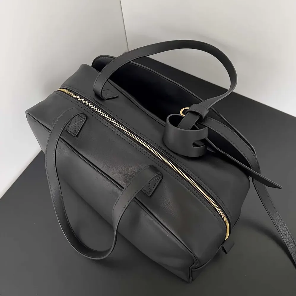 Prada Carrie Bowling Bag Medium in Black Calfskin for Women