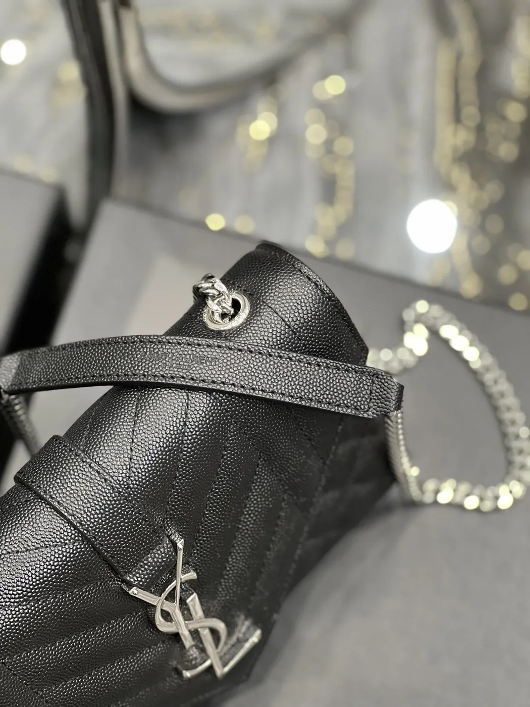 Saint Laurent Small Bag Black In Mix Matelasse in YSL