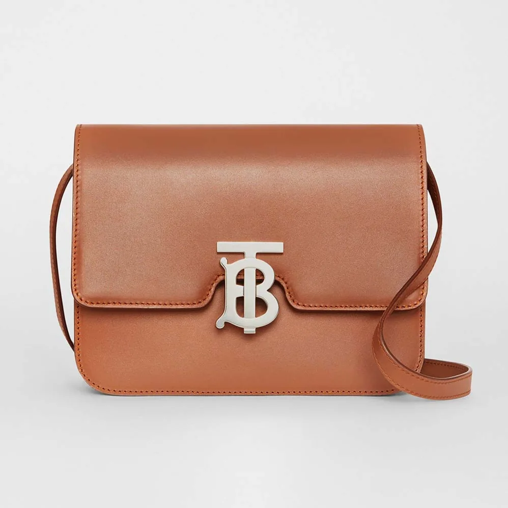 Burberry Small Leather TB Bag for Women in Brown