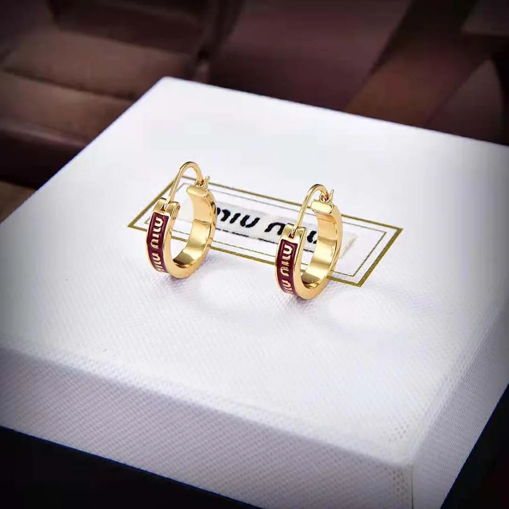 Miu Miu Enameled Metal Earrings for Women Miu Miu Enameled Metal Earrings for Women