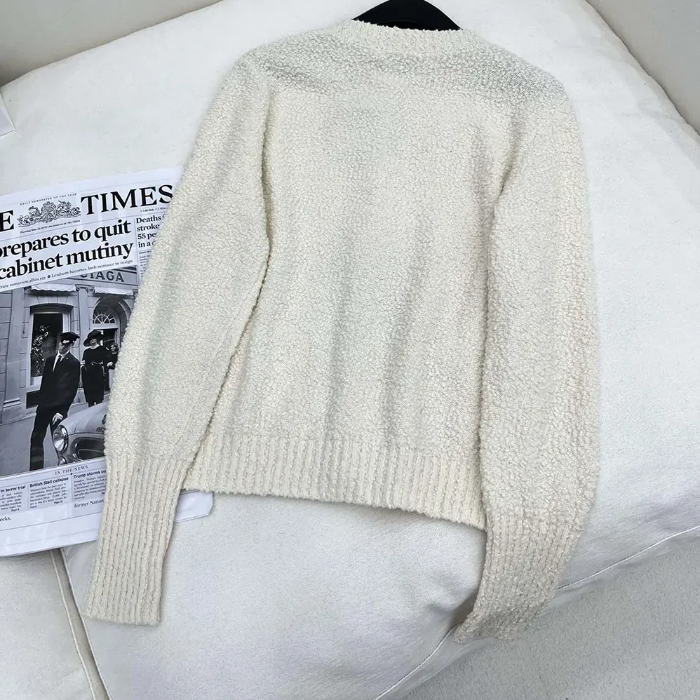 Dior Twinset Ecru Cotton and Wool for Women in Blend Knit