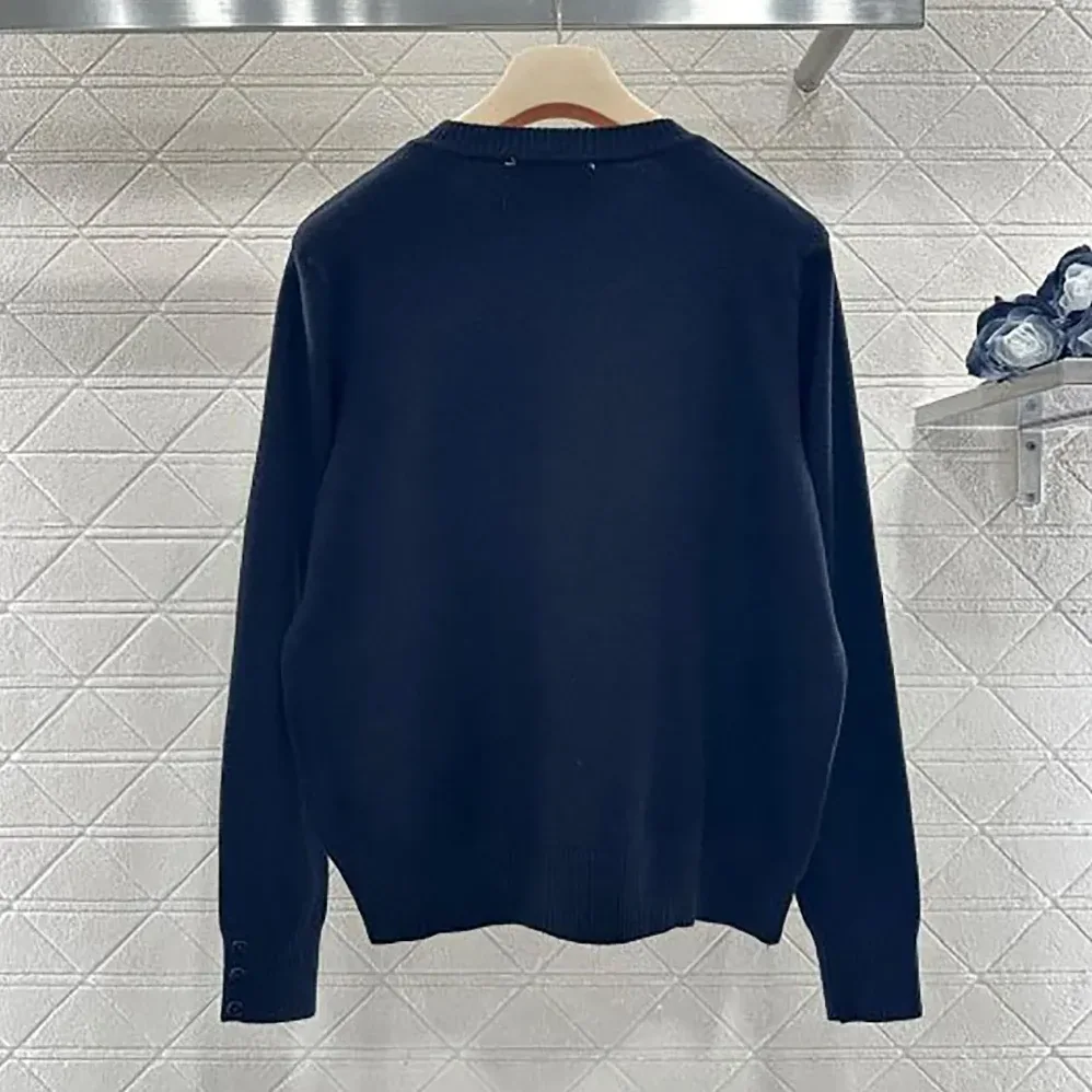 Miu Miu Double Cashmere Sweater with Logo for Women in Black