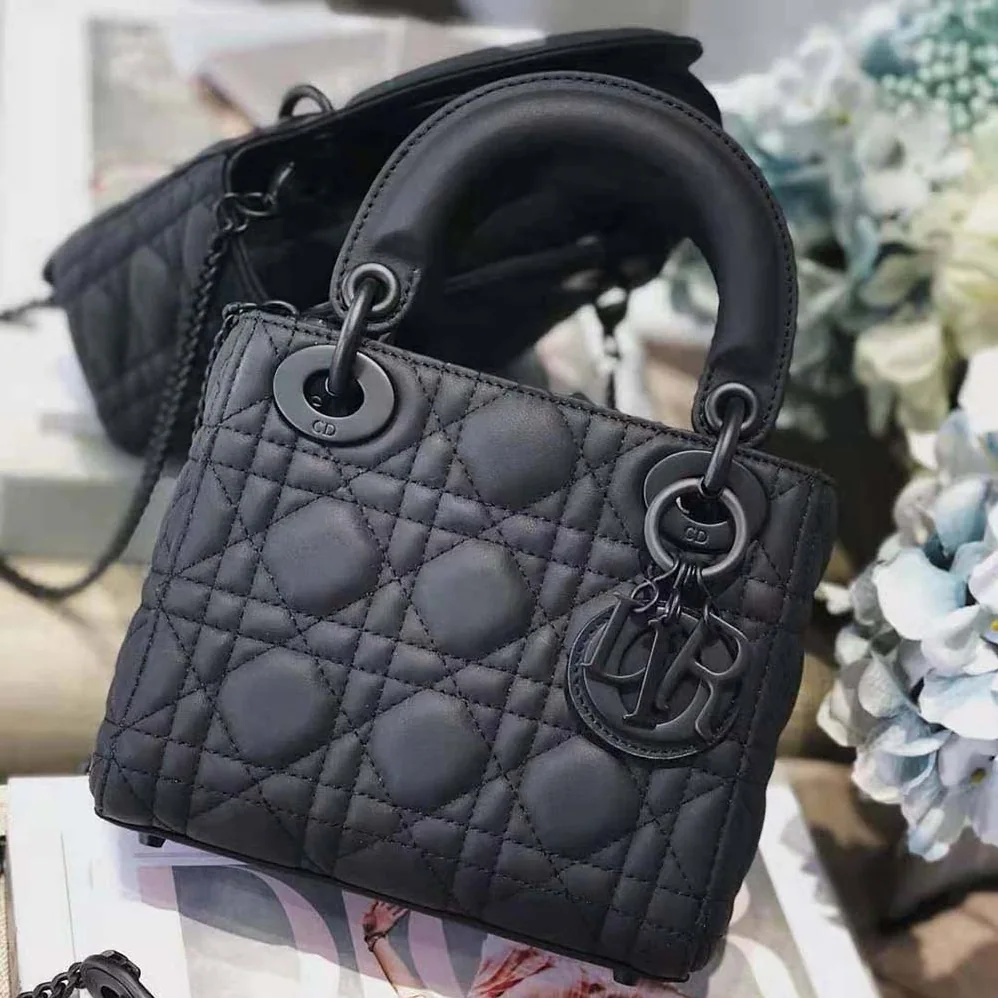 Dior Mini Lady Dior Bag Black Ultramatte Cannage Calfskin for Women Dior Mini Lady Dior Bag Black Ultramatte Cannage Calfskin for Women
