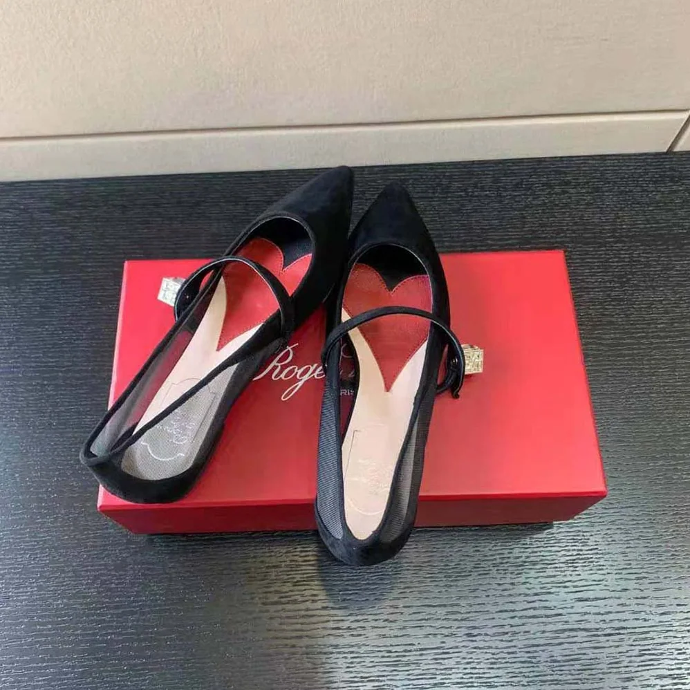 Roger Vivier Babies Ballerinas in Suede for Women in Black Roger Vivier Babies Ballerinas in Suede for Women in Black