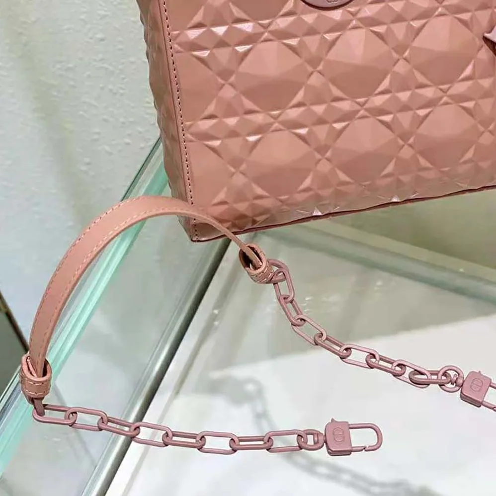 Dior Lady D-Joy Bag Rose Des Vents Cannage Calfskin with Diamond Motif for Women