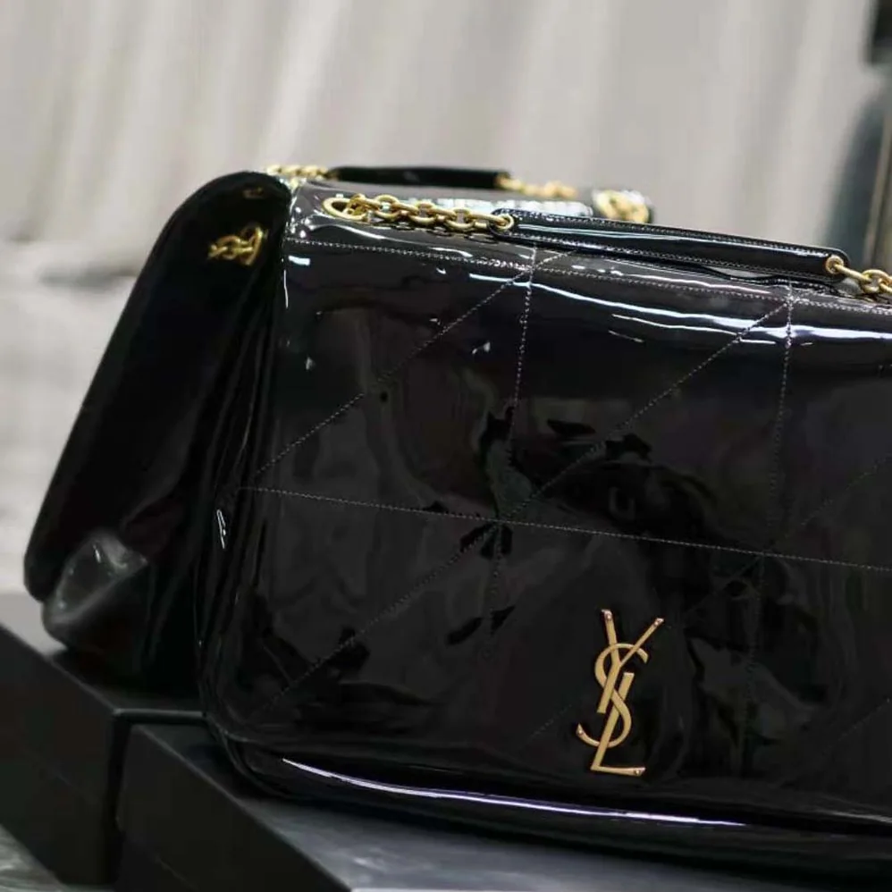 Saint Laurent YSL Jamie 4.3 in Patent Effect Fabric for Women in Black