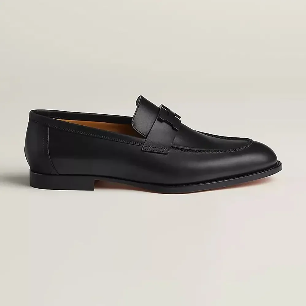 Hermes Honore Loafer in Calfskin for Men in Black