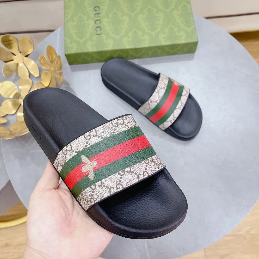 Gucci GG Slide Sandal With Bee Web Black for Women Gucci GG Slide Sandal With Bee Web Black for Women