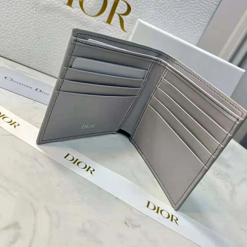 Dior Wallet Gray Dior Oblique Galaxy Leather for Men Dior Wallet Gray Dior Oblique Galaxy Leather for Men