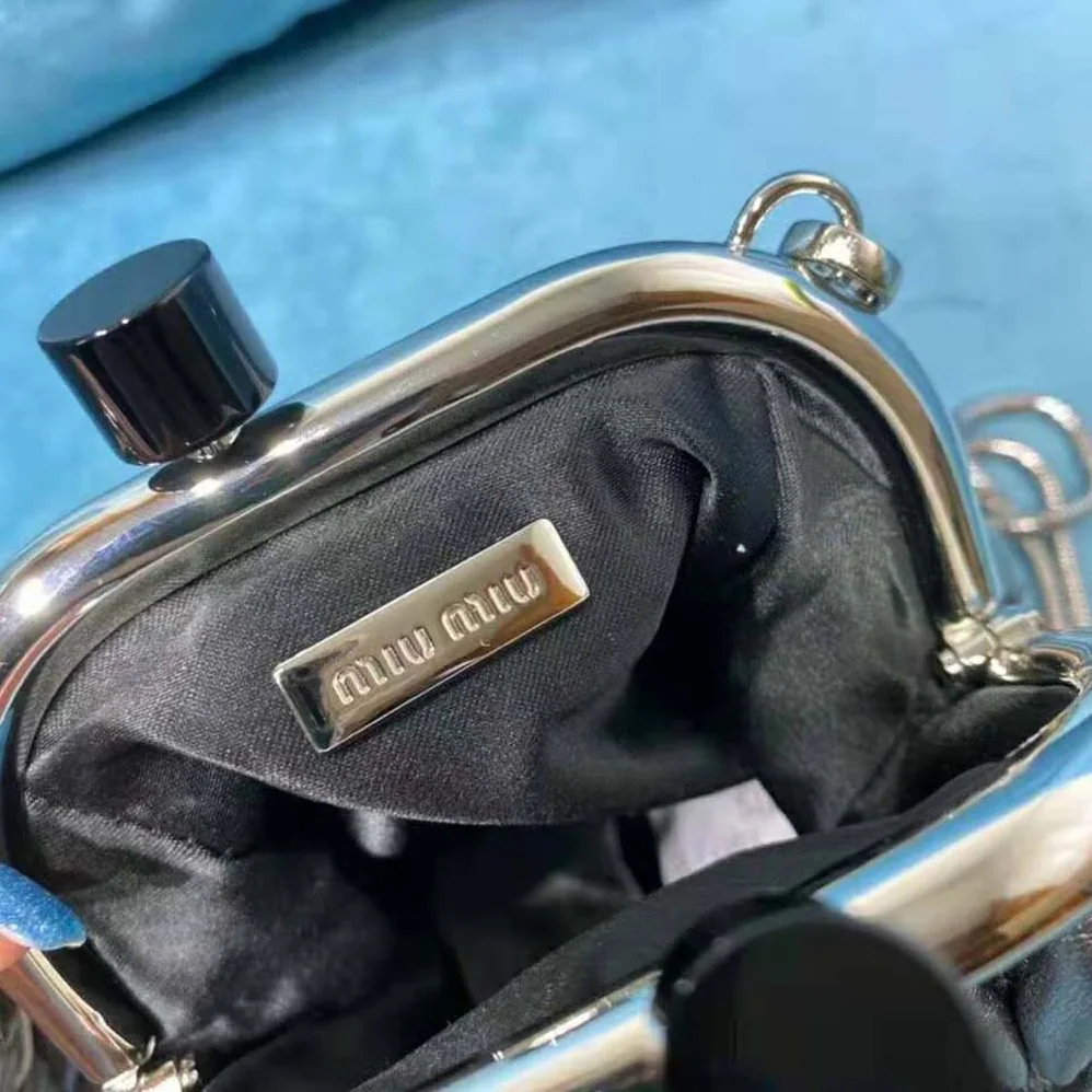 Miu Miu Miu Belle Nappa Leather Mini-Bag for Women in Silver