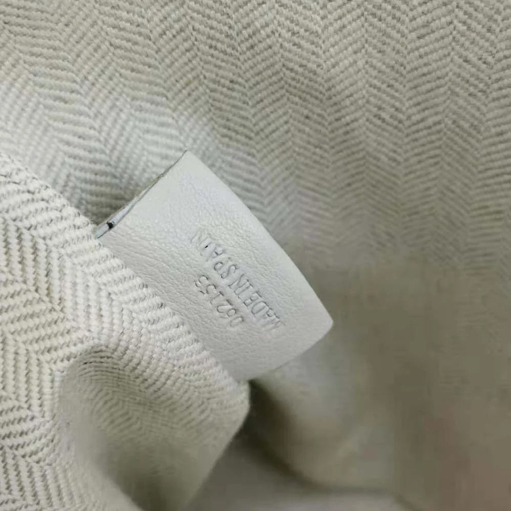 Loewe Oblong Anagram Pouch in Jacquard and Calfskin for Women in White Loewe Oblong Anagram Pouch in Jacquard and Calfskin for Women in White