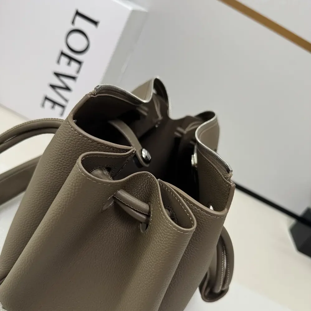 Loewe Small Madrid Bag in Supple Grained Calfskin for Women in Gray Loewe Small Madrid Bag in Supple Grained Calfskin for Women in Gray